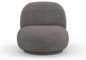 Sivé kreslo z textílie buklé Chuck – Micadoni Home