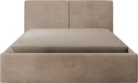 Posteľ Inez 180x200 cm, svetlo hnedá štrukturovaná látka
