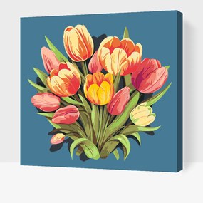 Gario Maľovanie podľa čísel Kytica tulipánov Rozmery: 80 x 80 cm, Rámovanie: Iba zrolované plátno