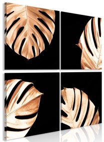 Artgeist Obraz - Golden Monsters (4 Parts) Veľkosť: 40x40, Verzia: Na talianskom plátne