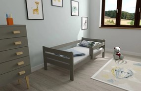 Detská posteľ EDITA z masívu borovice - 200x90 cm - šedá
