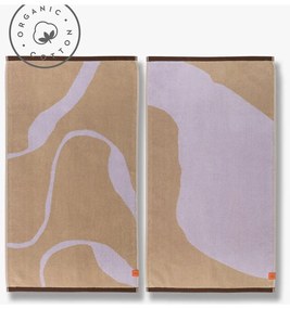 Uteráky v súprave 2 ks z Bio bavlny v levanduľovofialovej a svetlohnedej farbe 50x90 cm Nova Arte – Mette Ditmer Denmark