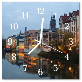Nástenné sklenené hodiny Staré mesto 30x30 cm