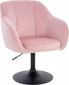 LuxuryForm DESIGN Stolička AVOLA VELUR na čiernom tanieri - svetlo ružová