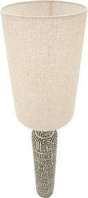 Čierna/krémovobiela stojacia lampa s textilným tienidlom (výška 145 cm) Nairobi – Mauro Ferretti