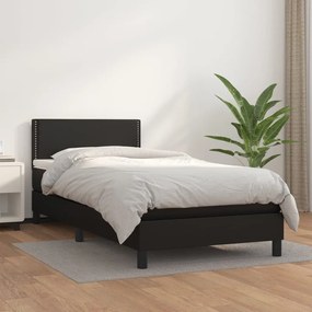 Boxspring posteľ s matracom čierna 80x200 cm umelá koža 3141029