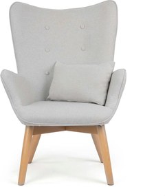 SOFOTEL Kreslo s opierkou na ruky a podnožkou Norse 2041 - svetlosivé