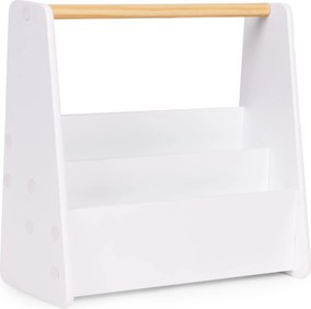 Montessori detský organizér na knihy 2 úrovne biely ECOTOYS