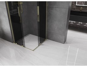Mexen Velar L Duo, sprchový kút s posuvnými dverami 90 x 90 cm, 8mm šedé sklo, zlatá lesklá, 871-090-090-02-43-50