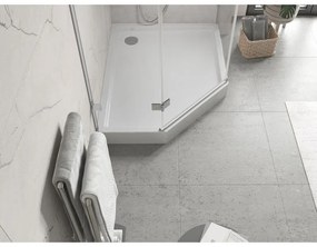 Mexen Flow+, päťuholníková sprchová vanička, pravá, 100 x 90 cm, biela lesklá, 46P109010RH