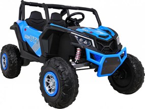 Ramiz Detská batériová bugina UTV-MX Modrá + pohon 4x4 + diaľkové ovládanie + LED audio + úložný priestor + EVA + pomalý štart