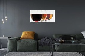 Obraz na skle poháre vína 100x50 cm