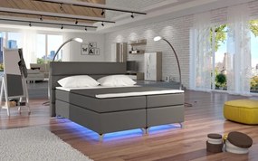 Posteľ Boxspring Amadeus 200x180, šedá (koženka - bao 10)