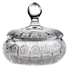 Bohemia Crystal Ručne brúsená dóza s viečkom PK500 195mm