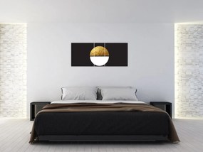 Obraz - Abstrakcia zlatá a čierna N⁰1 (120x50 cm)