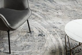 Koberec TULS 51328 s abstraktným vzorom, slonovinová sivá