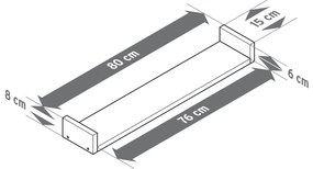 Nástenná polička, cca 80 cm