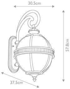 Kichler - Vonkajšie nástenné svietidlo HALLERON 3xE14/60W/230V IP44