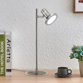 Lindby Kajetan LED stolová lampa, nikel, 1 svetlo