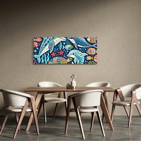 Obraz – Kreslené vodné zvieratká (120x50 cm)