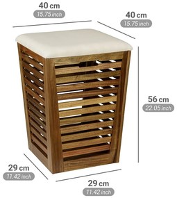 Tmavo prírodný drevený kôš na bielizeň 55 l Fondi – Wenko