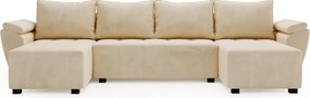 AKCIA Rozkladacia sedacia súprava do U LIVARO 305x140 cm, krémová II. akosť