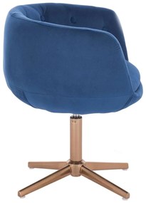 LuxuryForm DESIGN Kreslo MONTANA VELUR na zlatom kríži - modré