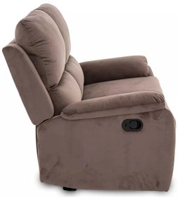 Polohovateľná pohovka Bud Velvet, dvojsedačka, hnedá