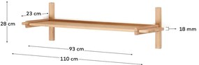 Modulárny policový systém z dubového dreva v prírodnej farbe 110x28 cm Sitra – Kave Home