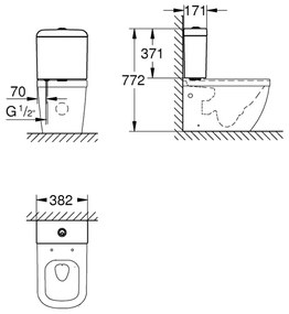 GROHE 39332000 - Splachovacia nádrž EURO CERAMIC 385 × 170 × 370 mm keramika/biela