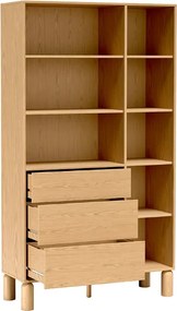 Moderná dizajnová knižnica CAJA dub bookmatch 110 cm