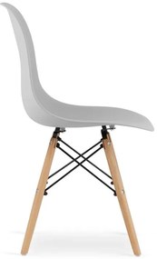 Set 4 stoličiek OSAKA sivé / čierne nohy