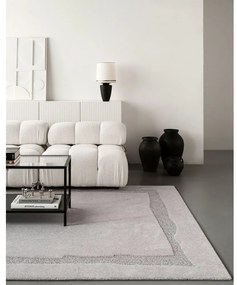 Svetlosivý vlnený koberec 133x190 cm Morphic Rocca – Agnella