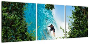 Abstraktný obraz surfistov