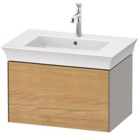 DURAVIT White Tulip závesná skrinka pod umývadlo, 1 zásuvka, 684 x 458 x 410 mm, dub prírodný masív/kameňovo šedá matná, WT42410H592