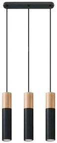 Sollux SL.0634 - Luster na lanku PABLO 3xGU10/40W/230V čierna