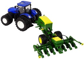 Lean Toys Modrý traktor na diaľkové ovládanie 1:24 – s Lisom