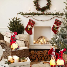 Tutumi Tutumi, vianočný škriatok s LED podsvietením 30cm YX059, červená-biela-sivá, CHR-09508