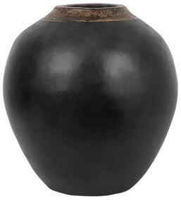 Terakota Dekoratívna váza 31 Čierna Zlatá LAURI Beliani