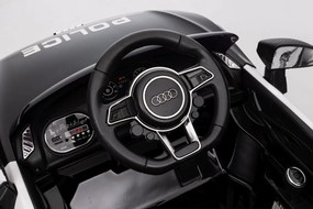 Ramiz Elektrické autíčko Audi R8 Polícia na batérie + diaľkové ovládanie + EVA + pomalý štart + MP3 LED