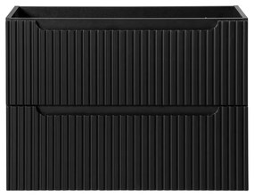 Koupelnová skříňka Nova Black I s deskou a umyvadlem 80 cm černá/dub evoke
