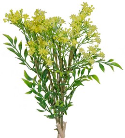 Dekoratívna kvetina 50 cm, s kvetmi 30 cm, kvet 1,5 cm žltá