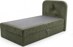 Čalúnená posteľ boxspring FORENA 90x200 cm tmavozelená Matrac: Bonell pružinová matrac