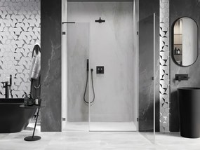 Mexen Lunar-B, L výklopné pravé sprchové dvere 110 cm, 8mm číre sklo, brúsený grafit profil, 832SL-110-050-66-00-P