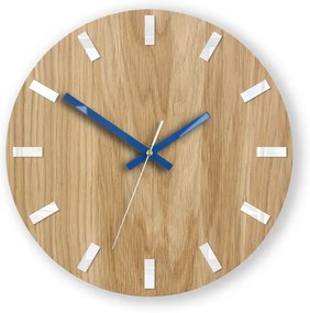 Nástenné hodiny Simple Oak hnedo-modré