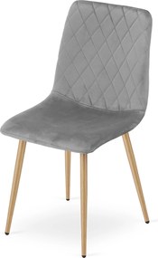 Kreslo TURIN - svetlosivý zamat / čierne nohy