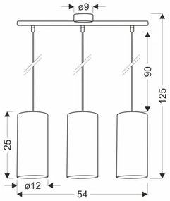 Luster na lanku FLERI 3xE27/60W/230V ratan