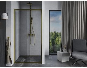 Mexen Apia, posuvné dvere do otvoru 135 x 190 cm, 6mm číre sklo, zlatý profil, 845-135-000-50-00