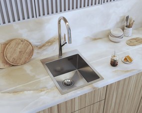 Gamma Gamma, 1-komorový nerezový drez 400x500x210 mm, oceľová, GMA-S4050-CH