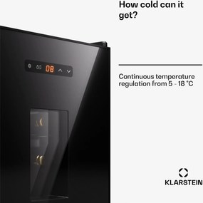 Klarstein Silent Vino 16 Uno, Chladnička na víno, 1 zóna / 16 fliaš